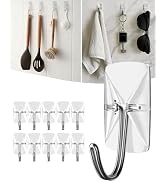 ispneay Small Adhesive Wire Toggle Hooks: 20 Pack Clear Damage Free Hanging with Strips - No Tool...