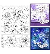 GLOBLELAND Broken Glass Background Clear Stamps for DIY Scrapbooking Irregular Background Silicon...