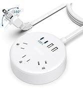 2 Prong Power Strip with USB-C, NTONPOWER 1875W/15A 2 Prong to 3 Prong Outlet Adapter, 2 Prong Ex...