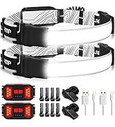 Adelante LED Headlamp Flashlight, 1000LM 230Wide-Beam USB Rechargeable Head Light with Taillight(...