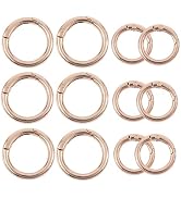 12Pack Dual-Size Trigger Spring O Rings Metal Round Carabiner Clips Snap Clip Hook Circle Purse H...