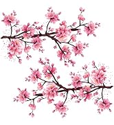 Spring Cherry Blossom Branches Window Cling Decal Stickers for Glass. 2 Piece Vibrant Large Doubl...