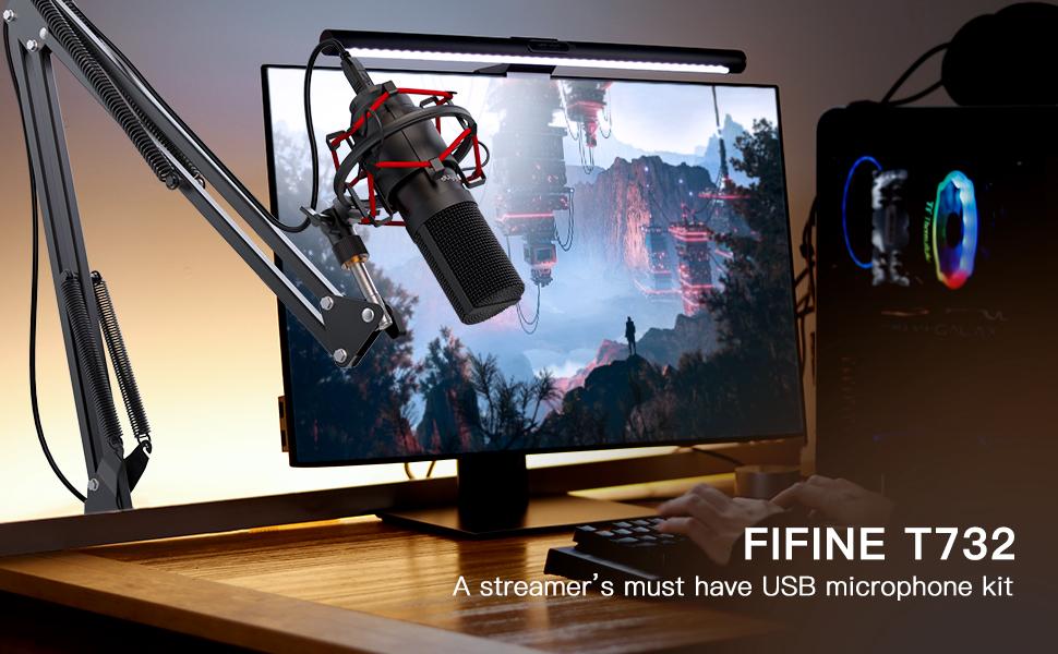 FIFINE T732 USB microphone for streaming gaming on twitch