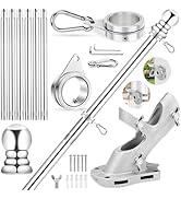 REERON Flag Pole for Outside House Porch Wall Mount, 7 FT No Tangle Stainless Steel Spinning Flag...