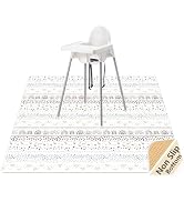 Splat Mat for Under High Chair/Arts/Crafts, WOMUMON Washable Spill Mat Waterproof Anti-Slip Floor...