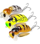 KINGDOM 3PCS Topwater Fishing Lures for Bass Whopper Popper Fishing Lure for Bass Catfish Pike Pe...