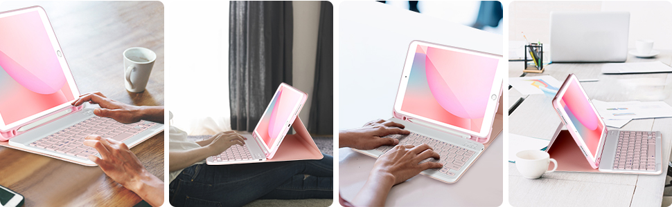 Multifunction Bluetooth Keyboard Case for iPad 10.2''