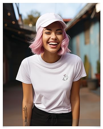 Dalix Brand Story Heartly Ghost Shirt Cap White