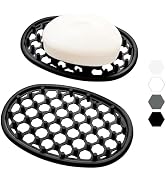 Aenfaiy 2 Pack Silicone Soap Dishes for Bar Soap, Shower Soap Holder with Efficient Drainage Hole...