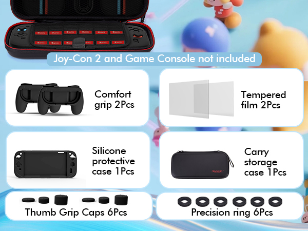 18-in-1 Carry Case Premium Protection Accessories Bundle Compatible with Nintendo Switch 2