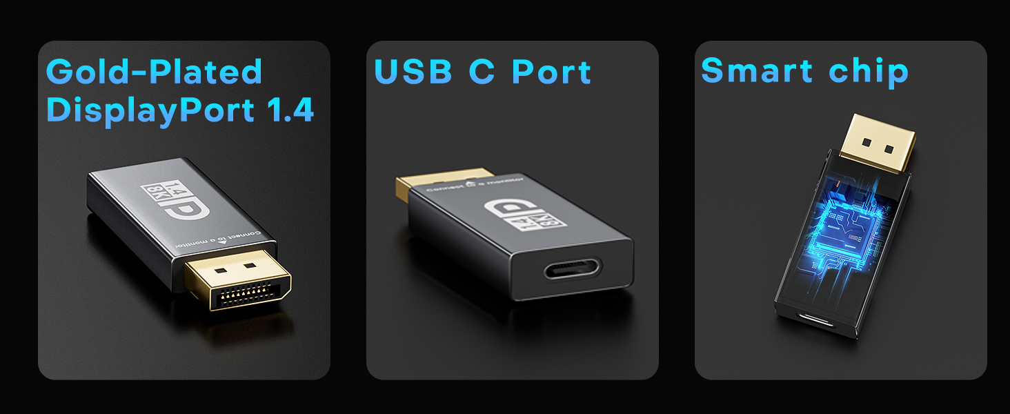 XAOSUN 8K@60Hz USB C to DisplayPort 1.4 Adapter