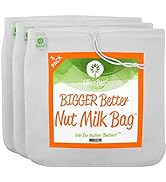 Pro Quality Nut Milk Bag - 3 XL12"X12" Bags - Commercial Grade Reusable All Purpose Food Strainer...