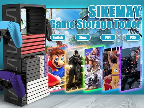 Game Storage Tower for PS5/ PS4/ Xbox Series