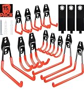SBGGRL 15 Pack Garage Hooks Heavy Duty,Garage Hangers Storage System Hooks for Shed Yard Tools La...