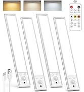 Under Cabinet Lighting Wireless, 2200mAh Rechargeable Battery Operated Motion Sensor Light Indoor...