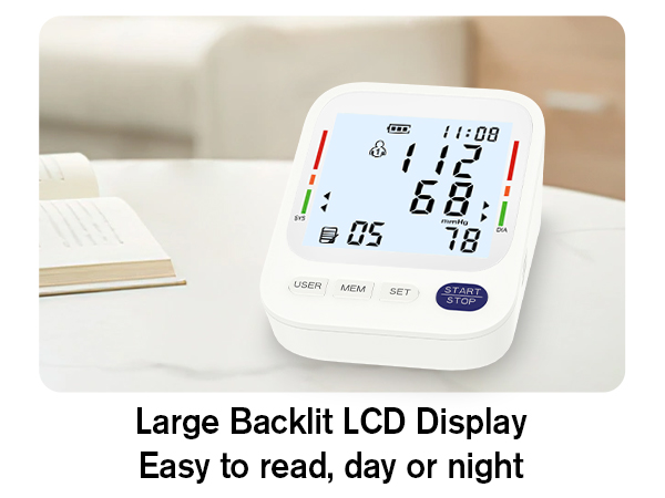 Large Backlit LCD Display - Easy to read,day or night