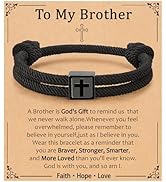 Gnamy Cross Bracelet for Boys Men Kids, Adjustable Rope Bracelet Easter Birthday Christian Religi...