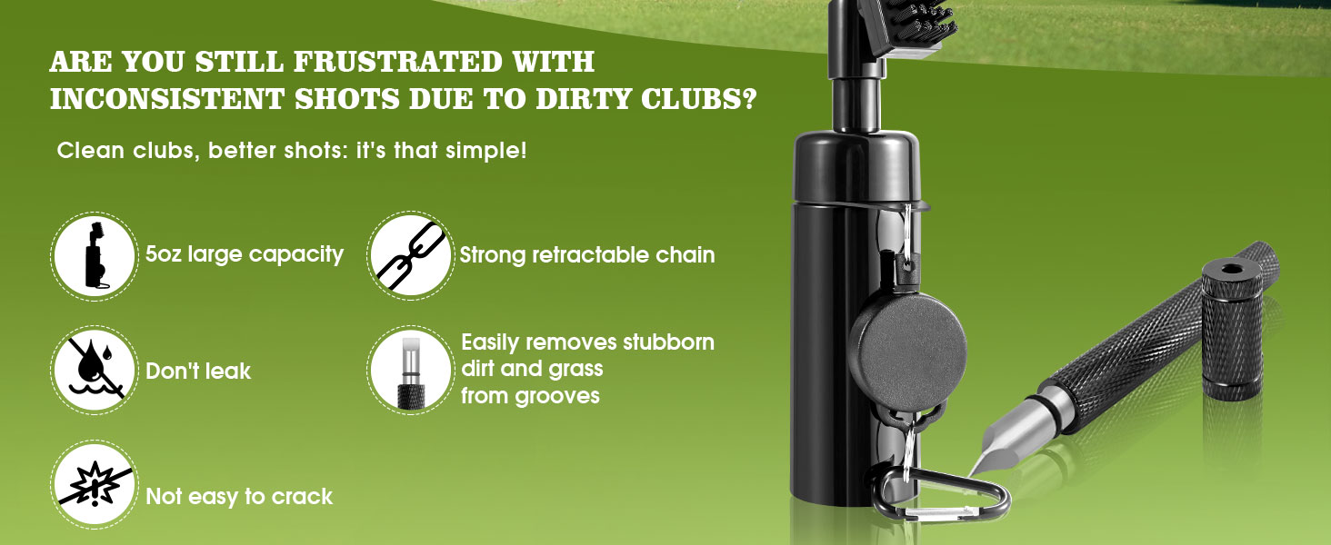 Pro Golf Club Water Brush and Golf Club Groove Sharpener
