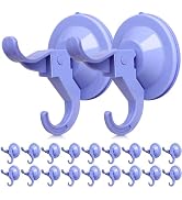 Antimbee 20 Pack Bathroom Shower Glass Hangers,Suction Cup Hooks Hanger with Strong Suction and S...