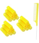 ZMD 18Pcs Self Grip Small Hair Curlers, Plastic Heatless Salon Dressing Rollers DIY Curly Hair Ac...
