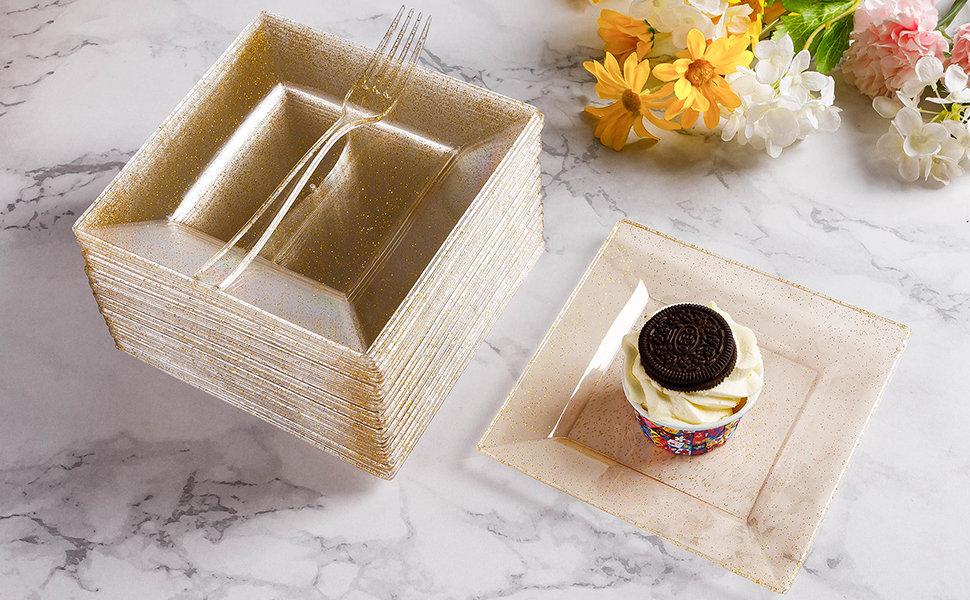 square dessert plates