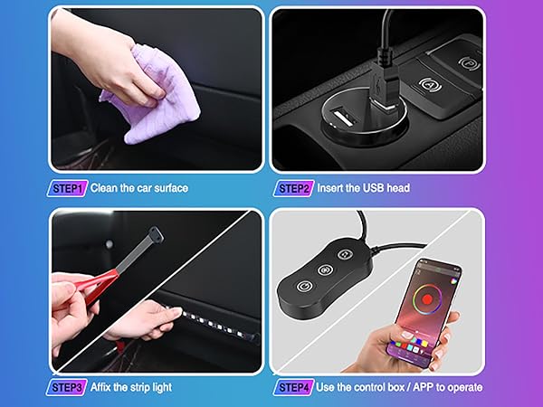 USB RGB Interior Lights with APP Control