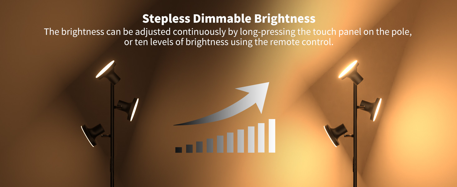 floor lamps for living room bright lighting with stepless dimmable brightness