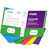 Two Pocket Folders, PANDRI 100 Pack Two Pocket Folders with Prongs, Designed for Office and Class...