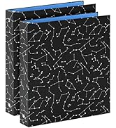 SUIN 1-inch 3-Ring-Binder with Pockets, Decorative 12 Zodiac Star Chain, 1