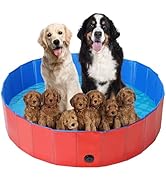 AMGSH Dog Whelping Box, Foldable Birthing Pool for Dogs, Whelping Pool for Puppies, Poartable Pla...