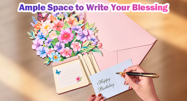 Brithday Card with Envelope and Blank Note Card