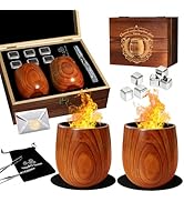 Vipxsa Charred Wooden Bourbon Drinking Glass,Oak And Smoke Whiskey Cup, Handcrafted Whiskey Glass...