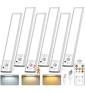 Under Cabinet Lighting with Remote Control,USB Rechargeable 180 Lumen Motion Sensor Light Indoor,...