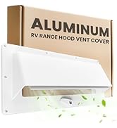Terapaton Aluminum RV Range Hood Vent Cover - Complete Kit with Waterproof Butyl Tape, Depth Adju...
