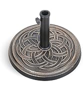 HealSmart 24.2 lbs Heavy Duty Base 17.72" Round Patio Umbrella Stand for Outdoor, Lawn and Garden...