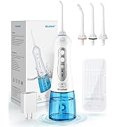 Cordless Water Flosser Teeth Cleaner, Nicefeel 300ML 2 Tip Cases Portable and USB Rechargeable Or...