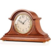 Grandfather Mantel Clock with Chime, Elegant Wooden Frame, Table Clock Battery Operated, ...