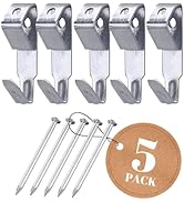 Performore 5 Pack of Heavy Duty Picture Hanger Hooks with Nails, 100lbs Frame Hooks Kit Mirror Ha...