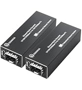 ENIANHUA 2 Pack Gigabit LC Fiber to Ethernet Media Converter, Mini Ethernet PoE & DC Powered Fibe...