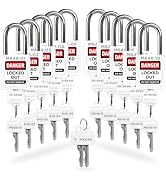 TRADESAFE Lockout Tagout Locks Set with Master Keys - 10 White Loto Locks, Keyed Different Lock O...