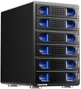 CENMATE Aluminum 6 Bay Hard Drive Enclosure with Cooling Fan for 2.5“/3.5" SATA HDD/SSD with USB ...