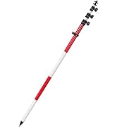 MUTOOP Surveying Aluminum Prism Pole, with Adjustable Adapter and Twist Lock for Land Surveying (...