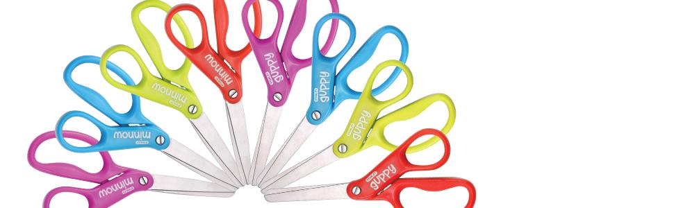 blue scissor, red scissor, green scissor, pink scissor, rainbow scissors, Stanley kids scissors