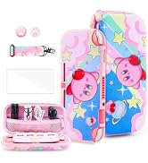 HYPERCASE Cute Anime Switch Lite Case Kit with Pink Travel Carrying Bag for Lite Accessories Stor...