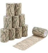 DROK 4/10 Roll Camo Tape Wrap, Camouflage Self-Adhesive Camo Stick Bandage for Outdoor Sports Cli...