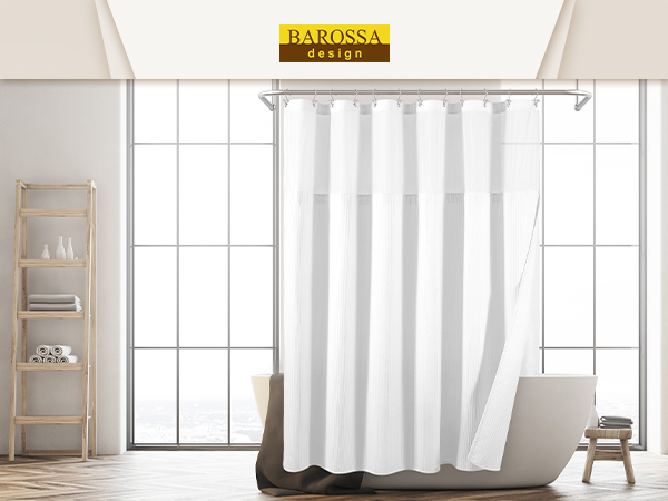 honeycomb shower curtain with liner