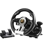 PXN PC Racing Wheel, V3II 180 Degree Universal Usb Car Sim Race Steering Wheel with Pedals for PS...
