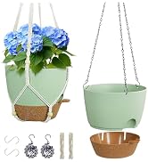 Meowell 10 inch Self Watering Hanging Planters for Indoor Plants, 2 Pack Hanging Baskets for Outd...