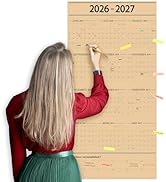 GuassLee Large Yearly Wall Calendar 2026-2027, Full Year Calendar One Page, Jun 2026- May -2027, ...