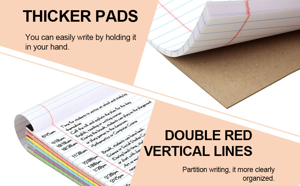Small Legal Pads 5x8 Colorful, Narrow Ruled Small Note Pads 5x8